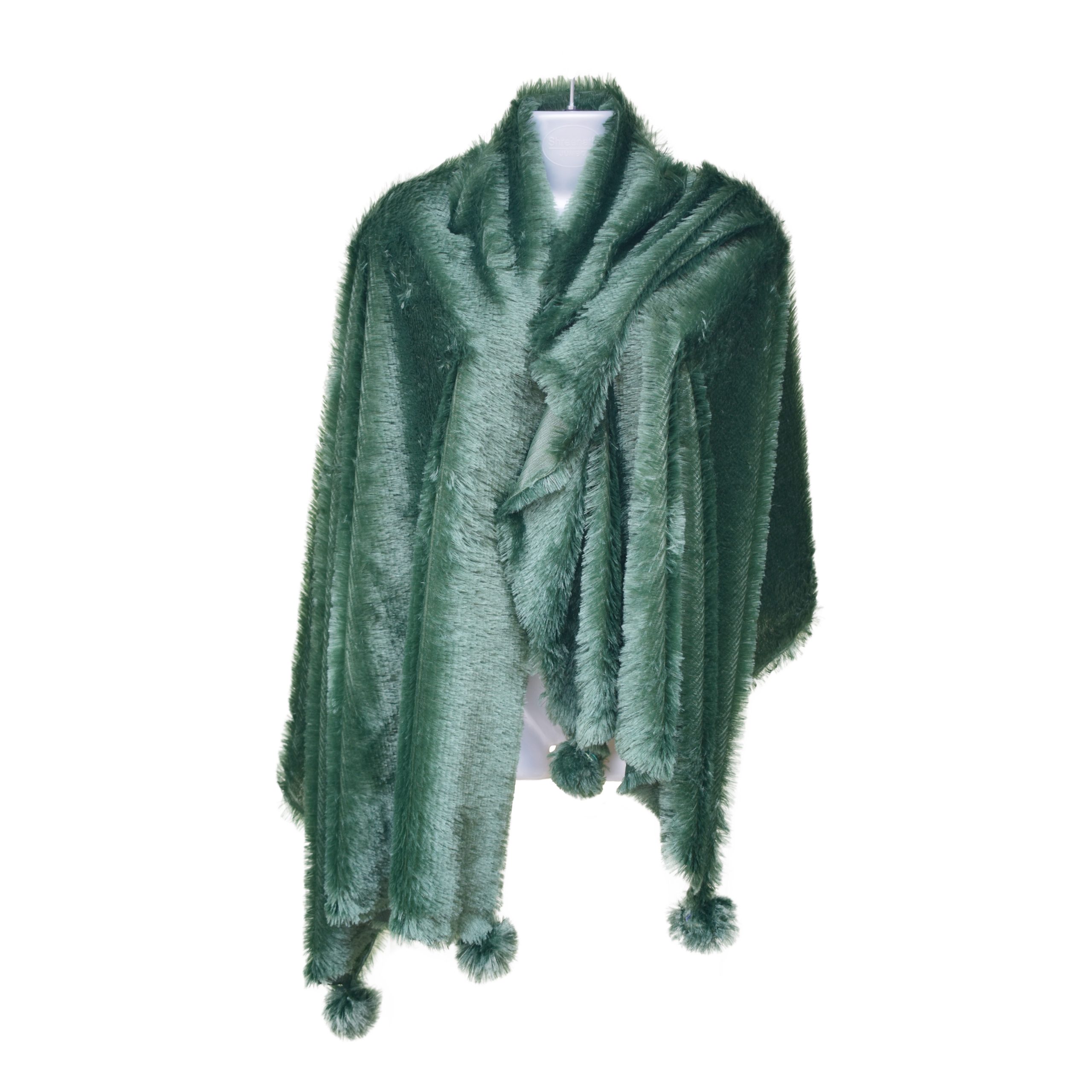 Women Fur Scarf - Green Color