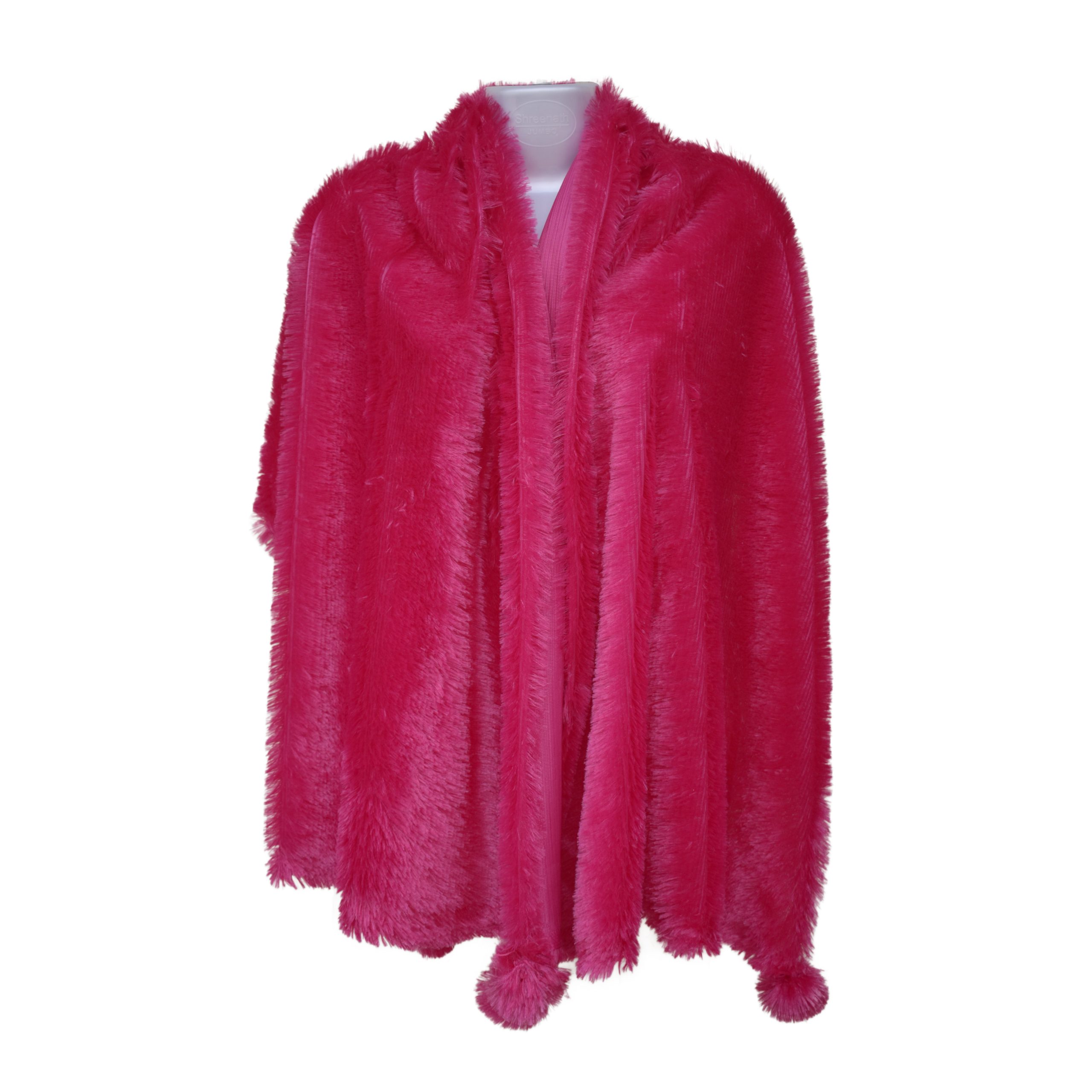 Women Fur Scarf - Maroon Color